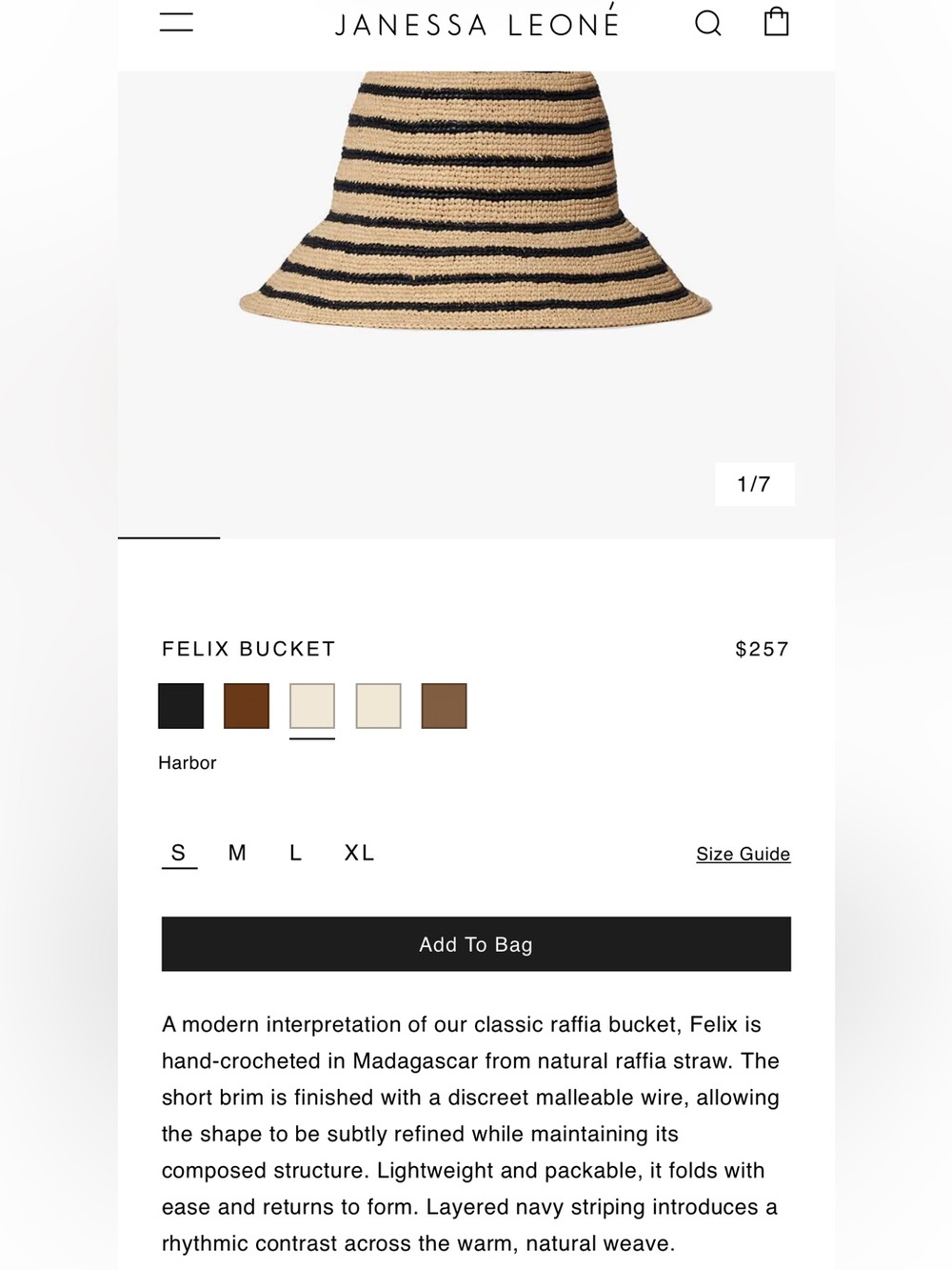 Janessa Leone Felix Crochet Raffia Bucket Hat